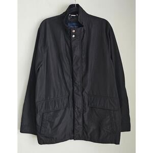 Cole Haan Windbreaker Jacket, Corduroy Neck, Lined, Black, Barn, Chore, Sz M